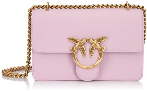 Pinko Love One Mini DC Vitello Seta, Borsa Donna, WWGQ_Lilla-Antique Gold, Taglia Unica