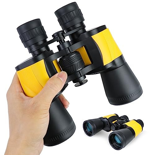 Prismáticos potentes de 20 x 50 para Adultos y niños, duraderos, Impermeables, HD, Profesional, con Lente de Objetivo Grande, Prisma porro Transparente BAK4 FMC para observación de Aves, Viajes, Caza