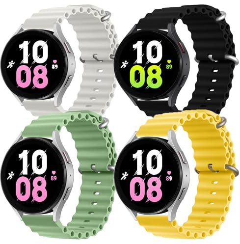 4 Pezzi Cinturino Sportiva per Samsung Galaxy Watch 3 45mm/Galaxy Watch 46mm/Gear S3 Frontier Classic,22mm Cinturino di Ricambio Morbido Silicone Braccialetto per Huawei Watch 2 Classic/3/3pro/GT/2/3