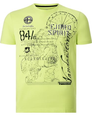 Jan Vanderstorm Herren T-Shirt Dominik | mit großem Print-Motiv, kurzarm, Übergröße Freizeitshirt mit Rundhals-Ausschnitt aus 100% Baumwolle, große Größen L-7XL