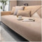 NUODWELL Weicher Chenille Sofabezug für 1/2/3/4-Sitzer, Sofabezug Ecksofa L Form, Rutschfester Sofa Überzug, waschbarer Möbelschutz für Wohnzimmer (Hellkaffee, 70 x 70 cm)