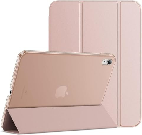JNS Custodia per iPad di decima generazione 2022, Custodia sottile con guscio posteriore traslucido per iPad di decima generazione 10,9 pollici 2022, Auto Sveglia/Sonno (Oro rosa)