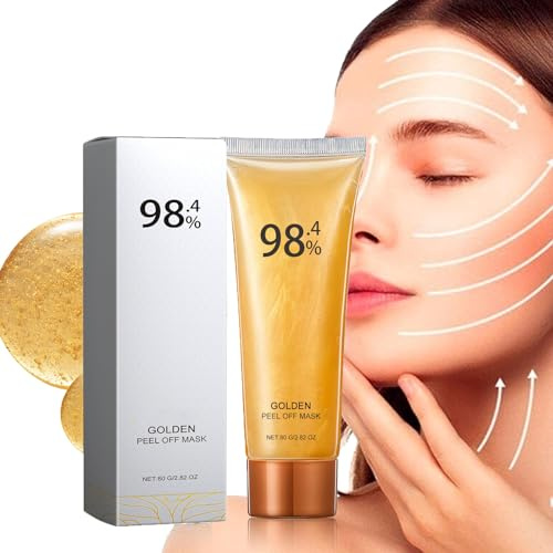 Alelyer Gold Foli Peel-Off Mask,98% Goldfolien-Peel-Off-Maske,Gesichtsmaske Gold Peel Off Mask,Peel-Off Anti-Wrinkle Whiten Mask,Peel-Off Anti-Falten Whiten Maske,Lifting Straffende Masken