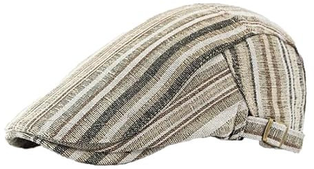KeepSa Baumwolle Herren Newsboy Schiebermütze Flatcap Tellermütze Schlägermütze Gatsby Ivy Barett Cap Sommer Atmungsaktiv Verstellbare Vintage Cabbie Cap 57-61CM