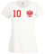 Polen Damen T-Shirt Trikot Polska Trikot Personalisiert mit Wunschname + Nummer - Weiß XXL