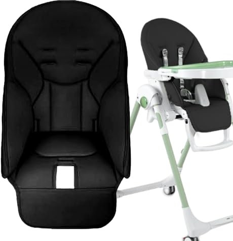Coussin Chaise Haute Bébé, Housse Chaise Haute Bébé, Housse en Cuir PU pour Chaise De Salle À Manger pour Bébé, Housse Siège Confortable pour Peg Perego,Siesta Zero3,Baoneo,Kosmic Jané (black)