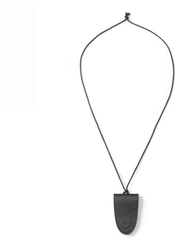 AJTUTUS Clip per occhiali in pelle da appendere al collo con clip per occhiali borse alla moda portatile-custodia per occhiali in pelle cordino carino copertura protettiva, Nero , As detailed