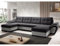 Easy4You ENZO Schwarz/Hellgrau Ecksofa U-Form 336 x 97 x 157 cm mit Schlaffunktion und Stauraum - Schlafsofa mit Bettkasten - Moderne Wohnzimmermöbel – Stoff: SORO 100 + SORO 83