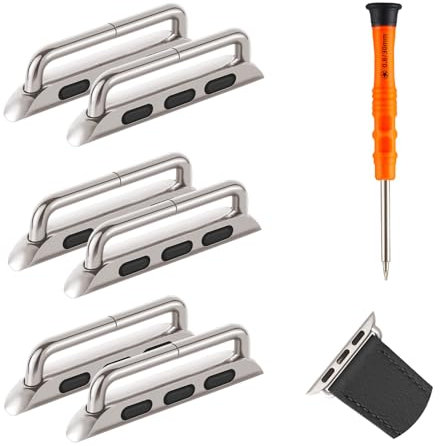 Cangroo Uhrenarmband-Adapter, kompatibel mit Apple Watch, iWatch Serie 10–1, SE Ultra 2 1, 38 mm, 40 mm, 41 mm, 42 mm, 44 mm, 45 mm, 46 mm, 49 mm, DIY-Armbandverbinder, Ersatzteile, Frontschraubentyp