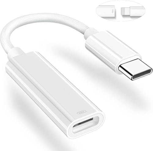 KP TECHNOLOGY USB-C Male to Lightning Female Adapter, USB C to Lightning Adapter for Fast Charging & Data Sync Compatible with iPhone 16 / iPhone 15, iPad, MacBook (Not for Audio & OTG)