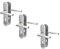 Alpertec Renovation Door Fitting, Long Plate Set of 3, Satin Stainless Steel for 3 Room Doors with Deadlock Holes, Door Handle, Door Handle