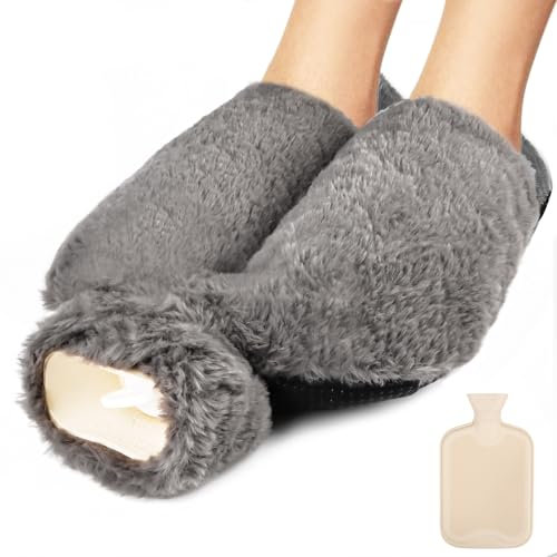 Fußwärmer Ohne Strom, Wärmflasche füße, Fußwärmer Wärmflasche, 2 in 1 Fußwärmflasche für Damen/Herren/Erwachsene, Fußheizung Pads für die Kalte Füße im Winter (36x32cm)