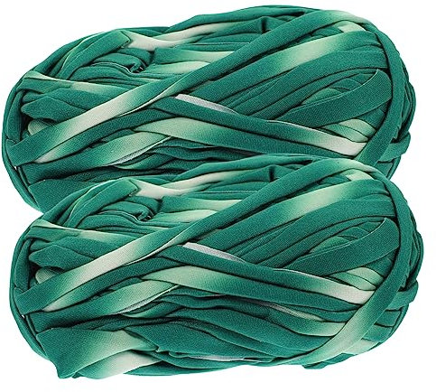 GRADENEVE 2 Rolls Bag Braided Wire Big Roving Yarn Hand Crocheted Yarn Knitting Wool Yarn Bulky Yarn Yarns Jumbo Crochet Hooks Weaving Knitting Yarn Chunky Blankets Yarn Polyester Green