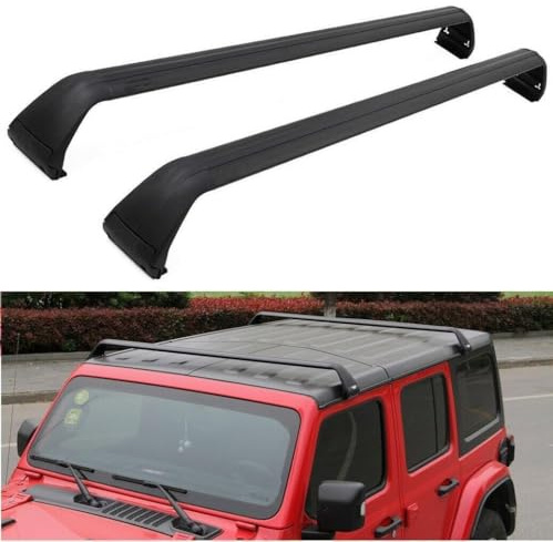 XATHKJOE 2 Stück Auto Dachträger Dachreling für Jeep Wrangler JL JK 2007-2018 2018 2020 2021 2022 2023 Dachgepäckträger-Alu Relingträger Fahrradträger, Dachboxen oder als Skiträger