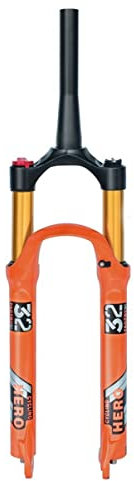 Forcella di sospensione per bici MTB 27,5 29 pollici Forcella di sospensione pneumatica MTB Escursione 120mm Blocco manuale/remoto Forcella anteriore per bici Arancione (Colore: Vertebral HL, Dimensio