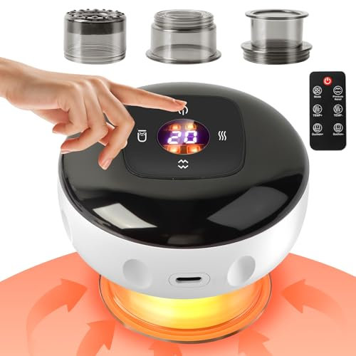 Schröpfgerät Elektrisch Infrarot, Intelligentes Schröpfen 12 Gängen mit Fernbedienung, Smart Schröpfer, Elektrisches Guasha-Gerät, Vakuum Massagegerät, Reduziert Muskelschmerzen (Weiß)