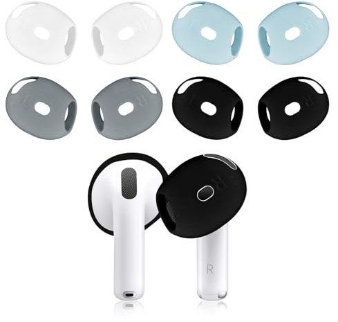 4 Pairs Ear Covers for AirPods 4 Earbuds Anti Slip Tips Friendly Non-Slip Soft Silicone Anti-Scratch Gym & Running Tips Gel Cover Compatible with AirPods 4th (4 Colors)