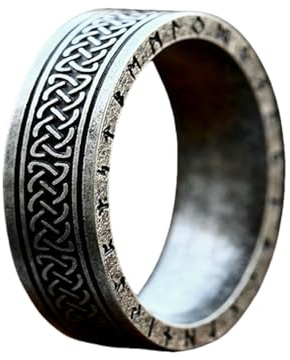 Sumpgle Edelstahl Wikinger Keltischer Knoten Herren Ring Mode Einfacher Buchstabe Titan Stahl Ring