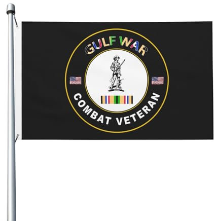 Ligero Bandera temática Veteranos de operaciones en el Golfo de la Guardia Civil del Ejército de los Estados Unidos Premium Banderas para eventos 90x150 cm para bares,Decoración exterior,patio