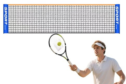 Filet de Tennis Portable Équipement de Court de Tennis, Filet de Badminton Pliable, Maille d'entraînement pour compétition Filet de Volleyball pour intérieur ou extérieur, Jardin, Cour, école, Club