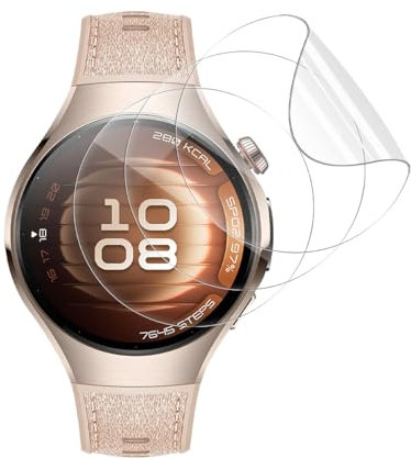 GEEMEE 3 Pezzi per Huawei Watch 5 42mm Pellicola Protettiva, Non Vetro temperato TPU Flessibile Copertura Completa Impermeabile e indossabile Protezione Schermo