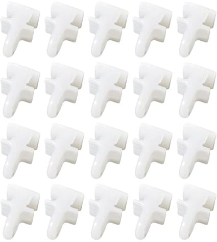 20 Stück Deckenvorhangschienen-Gleiter, Stangenläufer, Drapierstoffschiene, Klebebandhaken, müheloses Gleiten, Vorhangschiene, Gleithaken, Stangenschienen, Rollen für Fenster, Tür, Duschvorhang