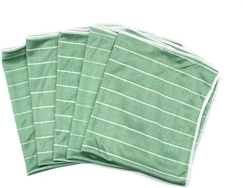 ZWOIVHE Chiffon Bambou Magique Pro - Microfibre Bambou Original, Adapté Aux Surfaces Automobiles Et en Acier Inoxydable (Vert-5pcs,40 * 40)