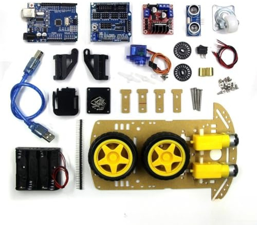 Roboter Auto Kit, 2-Rad DIY für Smart Car Chassis mit FPV-Kamera und Distanzsensor, für Arduino Programmierung und pädagogische Robotik Projekte