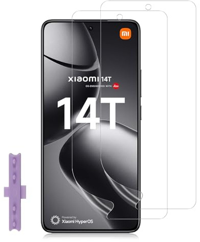 LiiLaa Hydrogel Diplayschutzfolie für Xiaomi 14T,14T Pro mit Positionierhilfe, 2 Stück Weiche TPU Schutzfolie, Flexible Folie Fingerabdrücke Entsperren Film