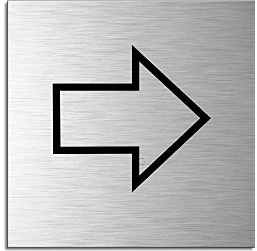 Schild Richtung links rechts Türschild 120 x 120 mm Türschild Aluminium selbstklebend Nr.17169-S
