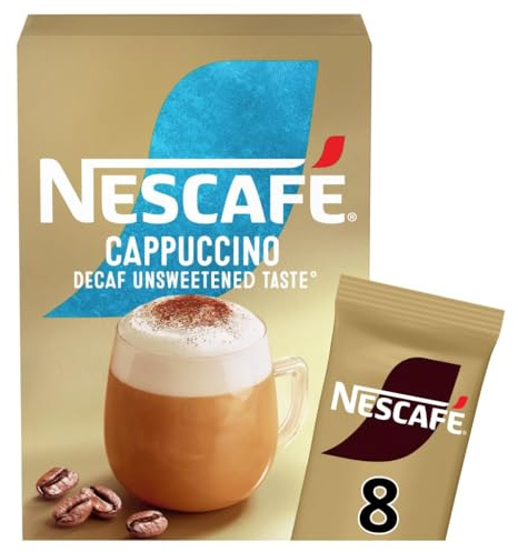 Nescafé Cappuccino Decaf Unsweetened Instant Coffee Sachets 8ea (Package may vary)