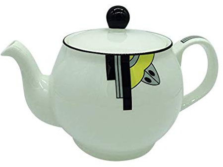 Stylish Ritzy Art Deco Fine Bone China 4 Cup Teapot (Yellow)