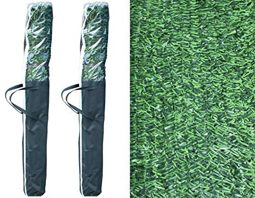 ADO - Seto Artificial Decorativo tupido ignífugo de 3 Metros de Largo x 1 Metro de Altura. Seto Artificial Decorativo Verde, de Alta ocultación. 2- Rollos seto 3x1