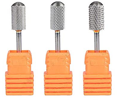 Fräser Aufsatzbit Hartmetall Bit Birnenform Gelmodellage, Acrylmodellage sowie Podologie Elektrische Carbide Nail Art Bohrfeile Bit Set Grob Medium Feinkörnung Professionelle Maniküre Bohrer 3 stücke