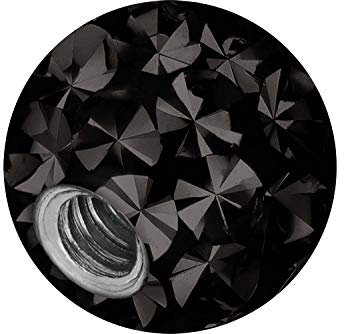 PIERCINGLINE Sfera universale a vite | cristalli + EPOXY | Piercing sfera di ricambio | Colore e dimensioni a scelta, acciaio chirurgico 316L, resina epossidica.,