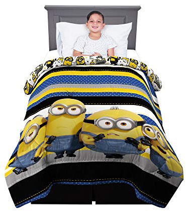 Franco Kinder-Bettwäsche, superweich, wendbar, für Doppelbett, 182,9 x 218,4 cm, Minions aus Ich - Einfach Unverbesserlich
