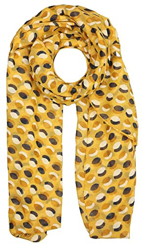 Zwillingsherz Seiden-Tuch im farbfrohem Design - Hochwertiger Schal für Damen Mädchen - Halstuch - Umschlagstuch – weicher Schlauchschal für Frühjahr Sommer Herbst Winter - gelb