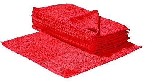 S&S-Shop 10 Mikrofasertücher | 40 x 40 cm | Rot | waschbar - weich | Microfasertücher Mikrofaser Tuch Reinigungstücher Auto polieren Putztücher | Haushaltstücher