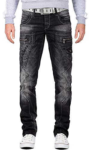 Cipo & Baxx Herren Jeans CD296-bans Schwarz W32/L34