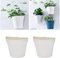 Atlnso Lot de 2 pots de fleurs muraux en plastique - Décoration murale pour l'intérieur et l'extérieur - Blanc crème