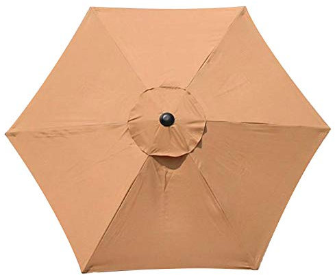 JFBUCF Sonnenschirm-Abdeckung, Ersatz, Terrassen-Sonnenschirm, 3 m, 6 Rippen, Sonnenschutz, runder Regenschirm, Baldachin für Outdoor, Strand und Markt
