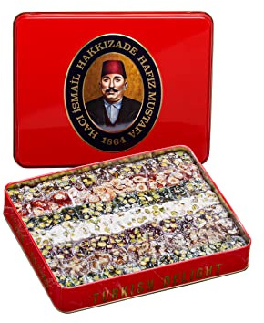 Hafiz Mustafa 1864 Istanbul, Dessertsnacks, Pistazie, Haselnuss, Walnuss, Feige, Orange, Granatapfel, Kiwi, Honig, Milch - Türkisches Süßigkeitentablett Geschenkideen für Geburtstag