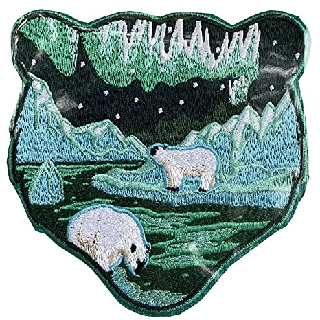 Kids Gestickter Eisbär Morale Patch für Schultasche – Wildnis Outdoor Aufnäher mit feiner Stickerei, kinderfreundliches Motiv, zum Annähen und Klett für Schulranzen, Rucksäcke, Federmappen