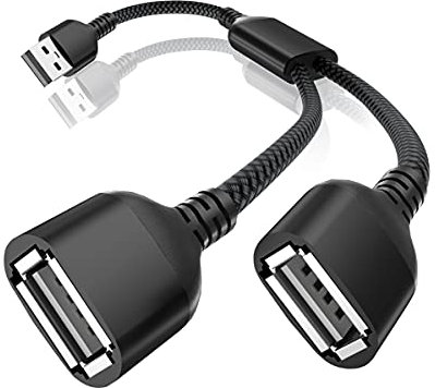 Itramax USB Splitter 0.3M, Y Cable, 1 In 2 Out Dual Port Extender Hub, USB Male to Double Female Extension Cord Adapter, Data Power Charger Splitter Converter for MacBook,PS5, PS4, Xbox One, Laptop