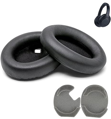 Actpe Replacement Earpads Ear Pads Cover Headband for Sony WH-1000XM4 Headphone Ear Pads Cushion Soft Leather Memory Sponge Cover Repair Durable Earmuffs - Black