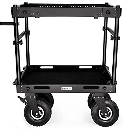 Proaim 36” Victor Pro Video Production Camera Cart for Photographers & Videomakers. Payload up to 500kg/1100lbs with Foot Brakes, Grip Cut-Outs, Quick Tool-Less Assembly (CT-VCTR-PRO-36)