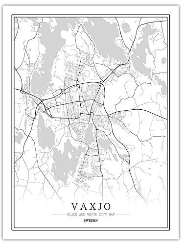 1000 Teile Holzpuzzle Für Erwachsene,Holz-Vaxjo Sweden City Puzzles, Klassisches Schwarz-Weiß-Karten-Puzzle-Board, Unmögliche Premium-Puzzles, Geschicklichkeitsspielzeug Für Die Ganze Familie, Un
