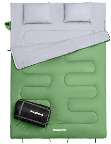 KingCamp Deckenschlafsack Oxygen 250 D 2 Personen Doppel Schlafsack XL Lang -3°C Olive Green