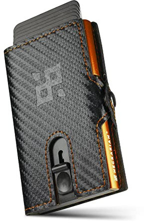 Neckarian Portmonee Herren Kreditkartenetui Geldbörse Men Wallet Männer/Münzfach/Hält 6+1 Karten/RFID Schutz/Vegan Leder