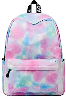 YANAIER Waterproof School Backpack for Girls Teens Cute Print Bookbag Laptop Backpack Women Travel Casual Daypack Pink-green
